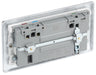 BG NPC22U3W Nexus Metal Double Socket + 2x USB - White Insert - Polished Chrome (10 Pack) - westbasedirect.com