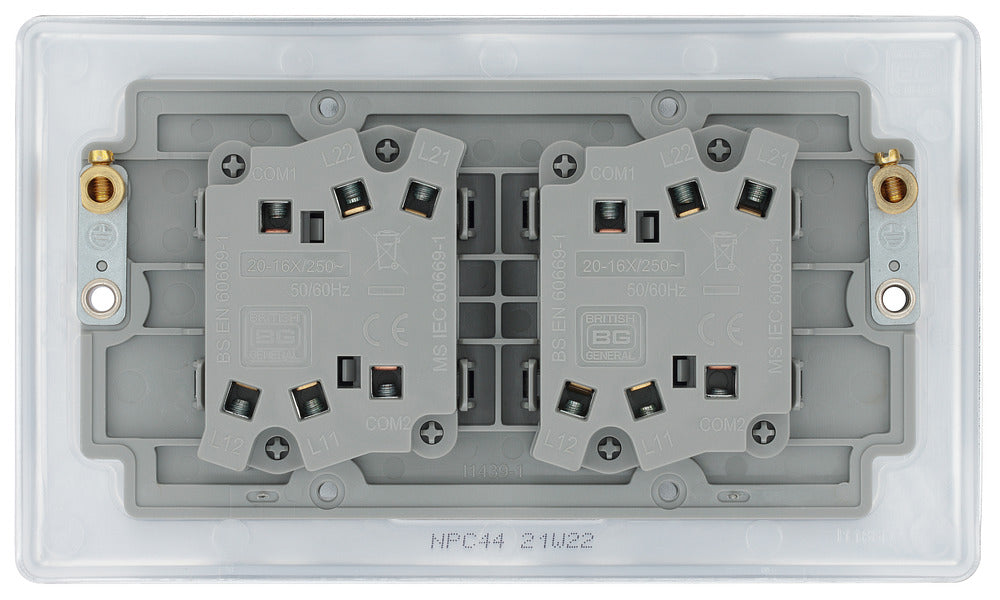 BG NPC44 Nexus Metal Quad Light Switch 10A - Polished Chrome - westbasedirect.com