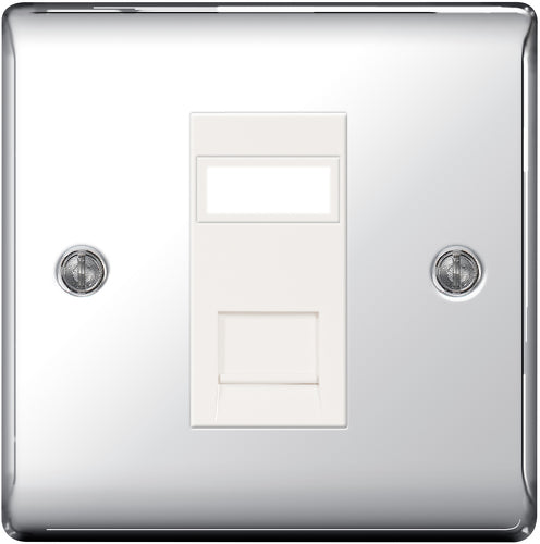 NPCRJ451 Nexus Metal RJ45 Single Data Outlet Socket Polished Chrome