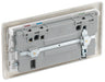 BG NPR22U3W Nexus Metal Double Socket + 2x USB /White Insert - Pearl Nickel - westbasedirect.com