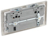 BG NPR22UWRW Nexus Metal Double Socket 13A + Wifi Extender +1x USB(2.1A) - White Insert - Pearl Nickel - westbasedirect.com