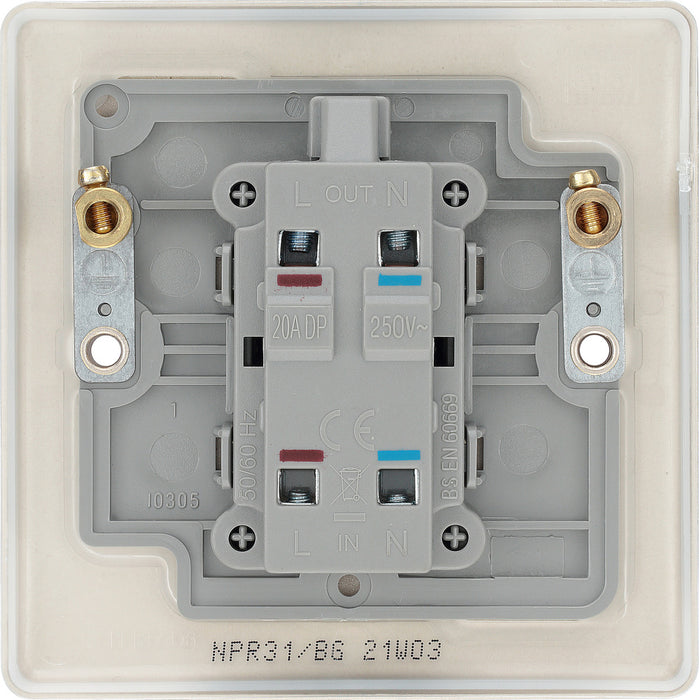 BG NPR31 Nexus Metal 20A DP Switch + Neon - Pearl Nickel - westbasedirect.com