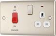 BG NPR70W Nexus Metal DP Cooker +Socket+Neon /White - Pearl Nickel - westbasedirect.com
