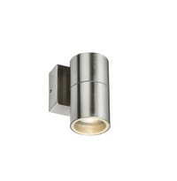 Knightsbridge OWALL1BC 230V IP54 GU10 Fixed Single Wall Light - Brushed Chrome