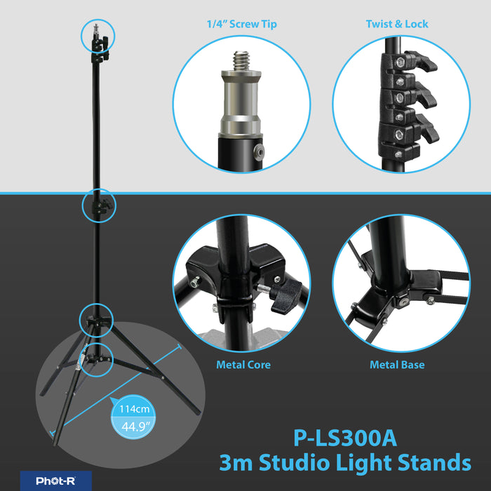 Phot-R LS300A 3m Light Stand - westbasedirect.com