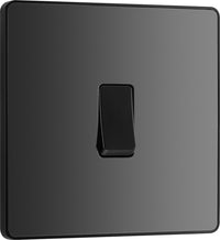 BG Evolve PCDBC13B 20A 16AX Single Intermediate Light Switch - Black Chrome (Black)