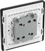 BG Evolve PCDBC42B 20A 16AX 2 Way Double Light Switch - Black Chrome (Black) (5 Pack) - westbasedirect.com