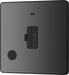 BG Evolve PCDBC54B 13A Unswitched Fused Connection Unit with Power LED Indicator & Flex Outlet - Black Chrome (Black) - westbasedirect.com