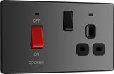 BG Evolve PCDBC70B 45A Cooker Control Socket, Double Pole Switch with LED Power Indicator - Black Chrome (Black) - westbasedirect.com