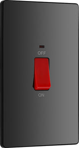 BG Evolve PCDBC72B 45A Double Pole Rectangular Switch with LED Power Indicator - Black Chrome (Black) - westbasedirect.com