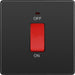 BG Evolve PCDBC74B 45A Double Pole Square Switch with LED Power Indicator - Black Chrome (Black) - westbasedirect.com