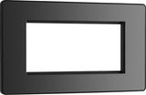 BG Evolve PCDBCEMR4B Quadruple Rectangular Front Plate (100 x 50) - Black Chrome (Black) - westbasedirect.com