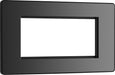 BG Evolve PCDBCEMR4B Quadruple Rectangular Front Plate (100 x 50) - Black Chrome (Black) - westbasedirect.com