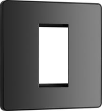 BG Evolve PCDBCEMS1B Single Euro Module Front Plate (25 x 50) - Black Chrome (Black)