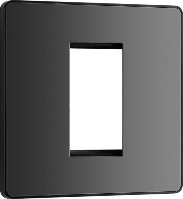 BG Evolve PCDBCEMS1B Single Euro Module Front Plate (25 x 50) - Black Chrome (Black) - westbasedirect.com
