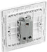 BG Evolve PCDBS12WW 20A 16AX 2 Way Single Light Switch, Wide Rocker - Brushed Steel (White) - westbasedirect.com