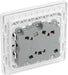 BG Evolve PCDBS15W 10A Triple Pole Fan Isolator Switch - Brushed Steel (White) - westbasedirect.com