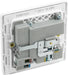 BG Evolve PCDBS21U2W 13A Single Switched Power Socket + 2xUSB(2.1A) - Brushed Steel (White) - westbasedirect.com
