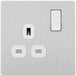 BG Evolve PCDBS21W 13A Single Switched Power Socket - Brushed Steel (White) - westbasedirect.com
