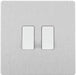 BG Evolve PCDBS42W 20A 16AX 2 Way Double Light Switch - Brushed Steel (White) (5 Pack) - westbasedirect.com