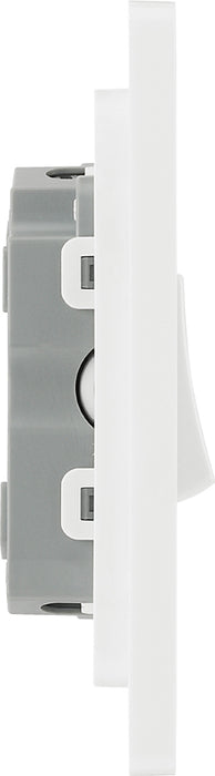 BG Evolve PCDBS43W 20A 16AX 2 Way Triple Light Switch - Brushed Steel (White) - westbasedirect.com