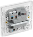 BG Evolve PCDBS52W 13A Switched Fused Connection Unit with Power LED Indicator & Flex Outlet - Brushed Steel (White) - westbasedirect.com