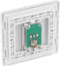 BG Evolve PCDBS60W Single Socket for TV or FM Co-Axial Aerial Connection - Brushed Steel (White) - westbasedirect.com