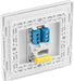 BG Evolve PCDBSBTM1W Single Master Telephone Socket - Brushed Steel (White) - westbasedirect.com
