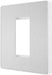 BG Evolve PCDBSEMS1W Single Euro Module Front Plate (25 x 50) - Brushed Steel (White) - westbasedirect.com