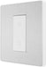 BG Evolve PCDBSTDM1W 2-Way Master 200W Single Touch Dimmer Switch - Brushed Steel (White) - westbasedirect.com