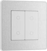 BG Evolve PCDBSTDS2W 2-Way Secondary 200W Double Touch Dimmer Switch - Brushed Steel (White) - westbasedirect.com
