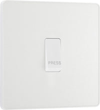 BG Evolve PCDCL14W 10A Single Press Switch - Pearlescent White (White)