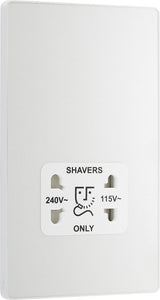 BG Evolve PCDCL20W 115/240V Dual Voltage Shaver Socket - Pearlescent White (White) - westbasedirect.com