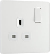 BG Evolve PCDCL21Wx5 13A Single Switched Power Socket - Pearlescent White (White) (5 Pack)