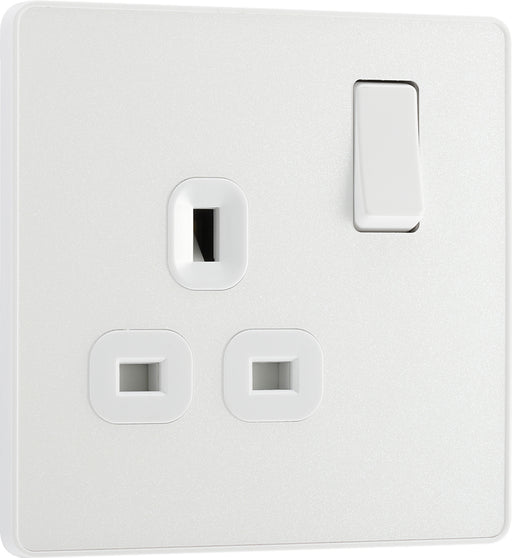 BG Evolve PCDCL21W 13A Single Switched Power Socket - Pearlescent White (White) - westbasedirect.com