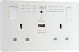 BG Evolve PCDCL22UWRW 13A Double Switched Power Socket + WiFi Extender + 1xUSB(2.1A) - Pearlescent White (White) - westbasedirect.com