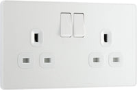 BG Evolve PCDCL22Wx5 13A Double Switched Power Socket - Pearlescent White (White) (5 Pack)