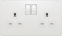 BG Evolve PCDCL22W 13A Double Switched Power Socket - Pearlescent White (White) (5 Pack) - westbasedirect.com