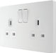 BG Evolve PCDCL22W 13A Double Switched Power Socket - Pearlescent White (White) - westbasedirect.com
