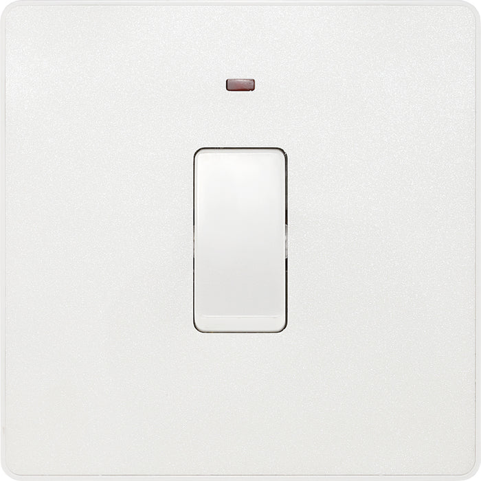 BG Evolve PCDCL31W 20A Double Pole Switch with Power LED Indicator - Pearlescent White (White) - westbasedirect.com