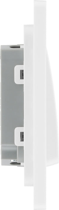 BG Evolve PCDCL42WW 20A 16AX 2 Way Double Light Switch, Wide Rocker - Pearlescent White (White) - westbasedirect.com