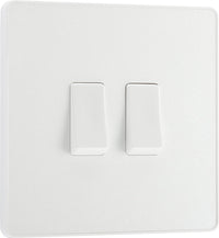 BG Evolve PCDCL42Wx5 20A 16AX 2 Way Double Light Switch - Pearlescent White (White) (5 Pack)