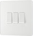 BG Evolve PCDCL43W 20A 16AX 2 Way Triple Light Switch - Pearlescent White (White) - westbasedirect.com