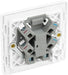BG Evolve PCDCL54W 13A Unswitched Fused Connection Unit with Power LED Indicator & Flex Outlet - Pearlescent White (White) - westbasedirect.com