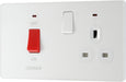 BG Evolve PCDCL70W 45A Cooker Control Socket, Double Pole Switch with LED Power Indicator - Pearlescent White (White) - westbasedirect.com