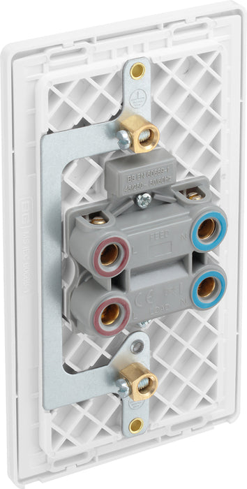 BG Evolve PCDCL72W 45A Double Pole Rectangular Switch with LED Power Indicator - Pearlescent White (White) - westbasedirect.com