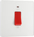 BG Evolve PCDCL74W 45A Double Pole Square Switch with LED Power Indicator - Pearlescent White (White) - westbasedirect.com