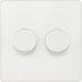 BG Evolve PCDCL82W 2-Way Trailing Edge LED 200W Double Dimmer Switch Push On/Off - Pearlescent White (White) - westbasedirect.com