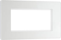 BG Evolve PCDCLEMR4W Quadruple Rectangular Front Plate (100 x 50) - Pearlescent White (White)