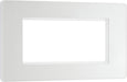 BG Evolve PCDCLEMR4W Quadruple Rectangular Front Plate (100 x 50) - Pearlescent White (White) - westbasedirect.com